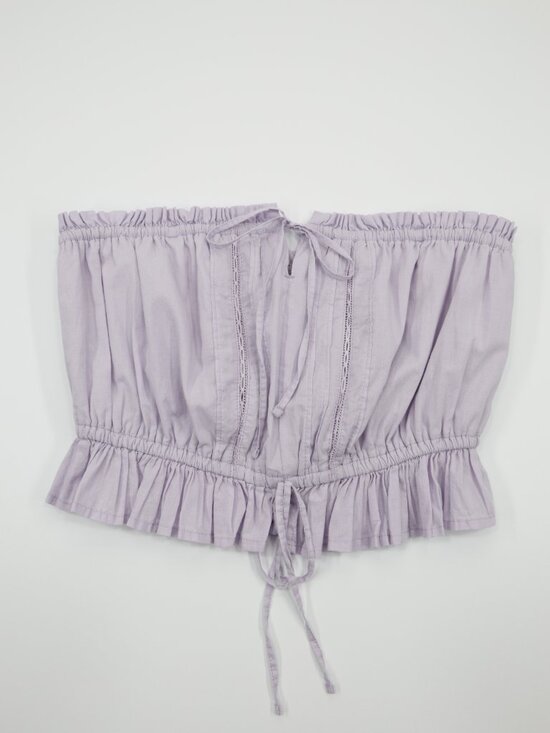 Hollister Tops - Hollister Women's Easy Crop Strapless Ruffle Lace Inset Tube Top Purple‎ Size XL